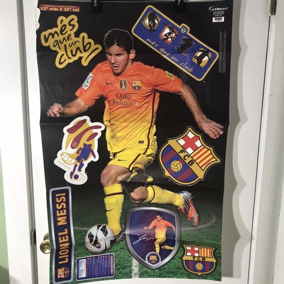 Lionel Messi Fathead Poster 23" wide x 32" tall New - Picture 1 of 10